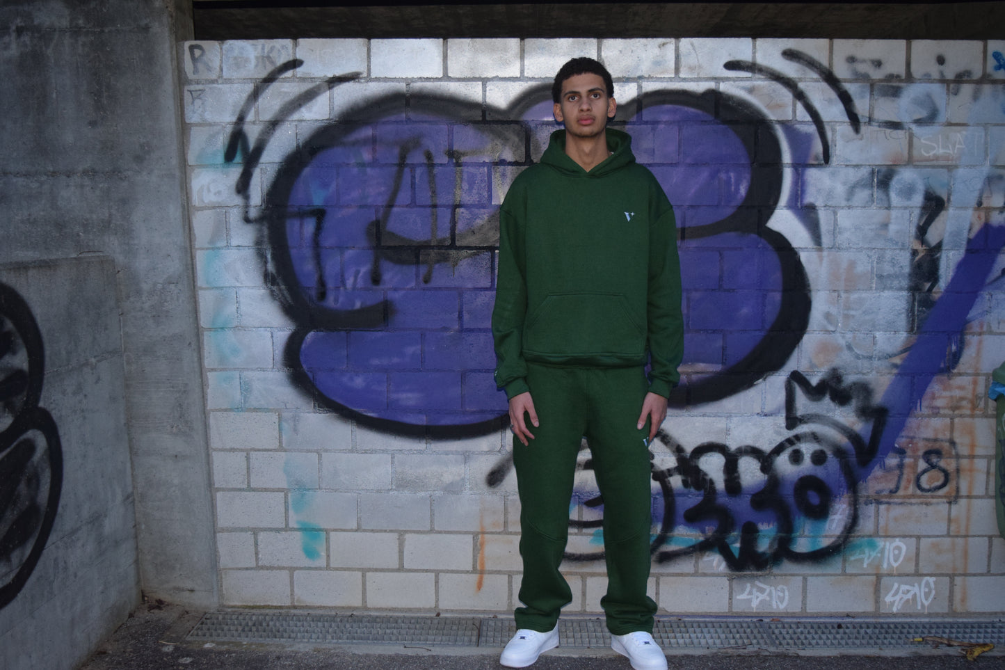 Open Leg Jogger Green
