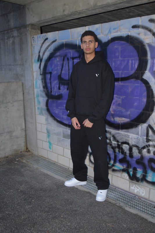 Open Leg Jogger Black